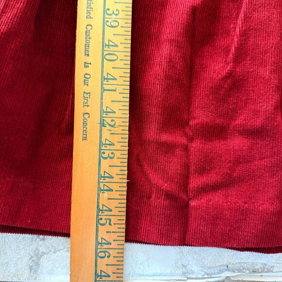 VTG Alain Toussaint Corduroy Midi Dress Rust Orange Long Sleeve Front Button 4P - Picture 6 of 8